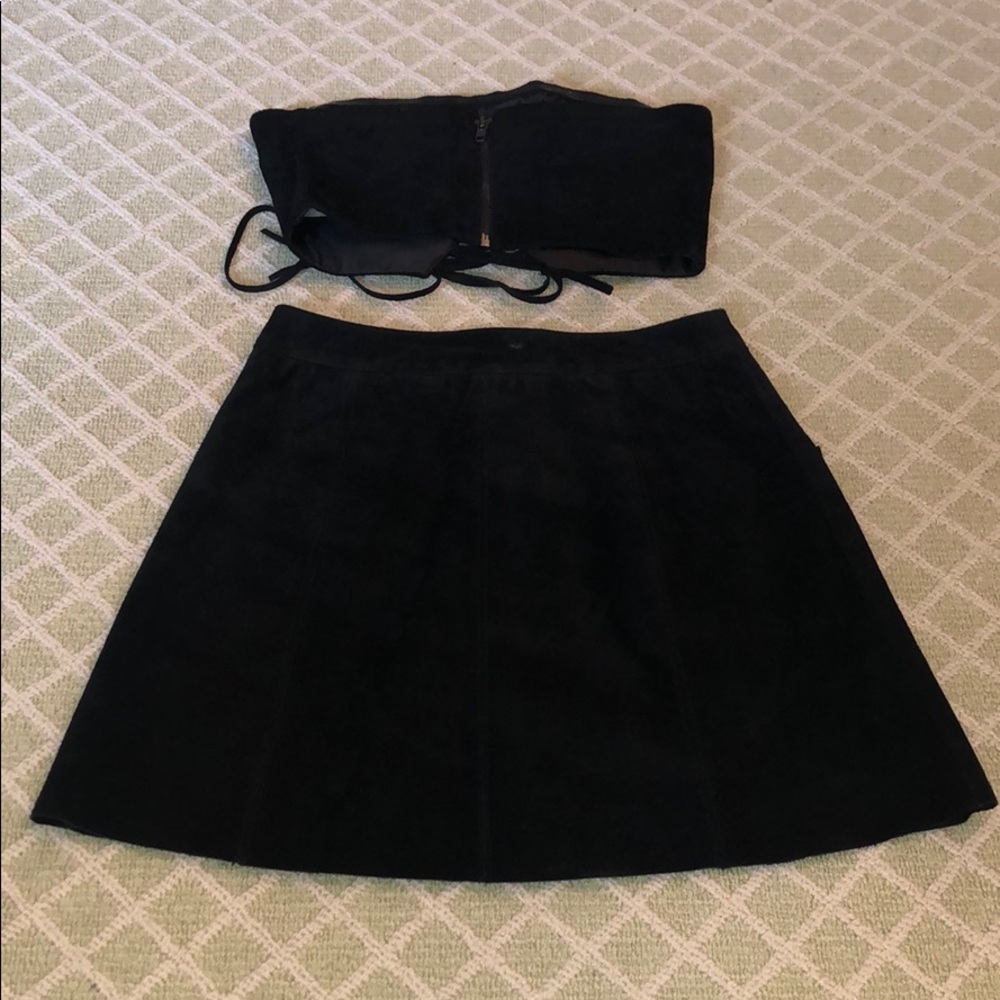 100% real Suede skirt and crop set - Picture 2 of 4